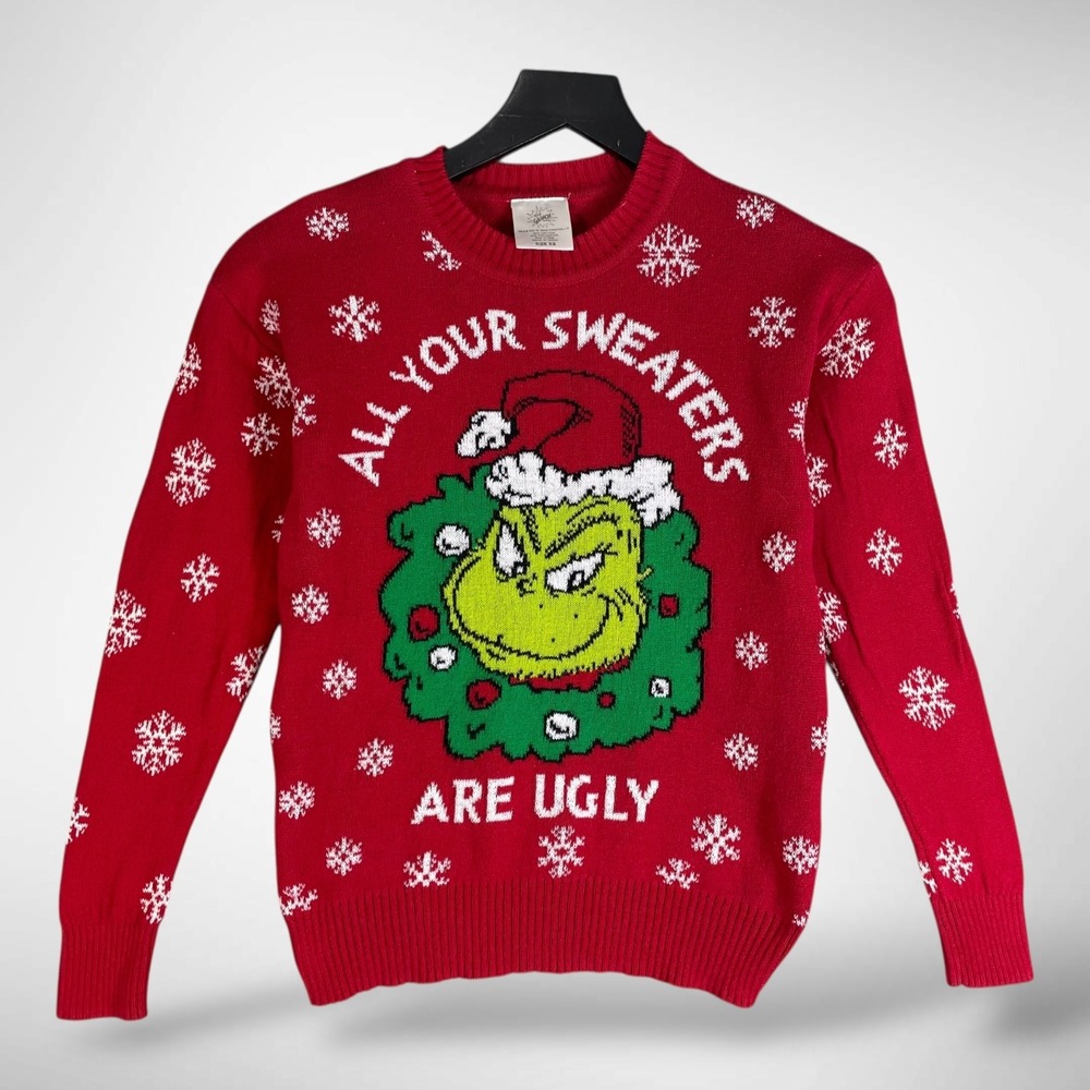 Kids The Grinch All Your Sweaters Are Ugly Holiday Christmas Sweater XS‎